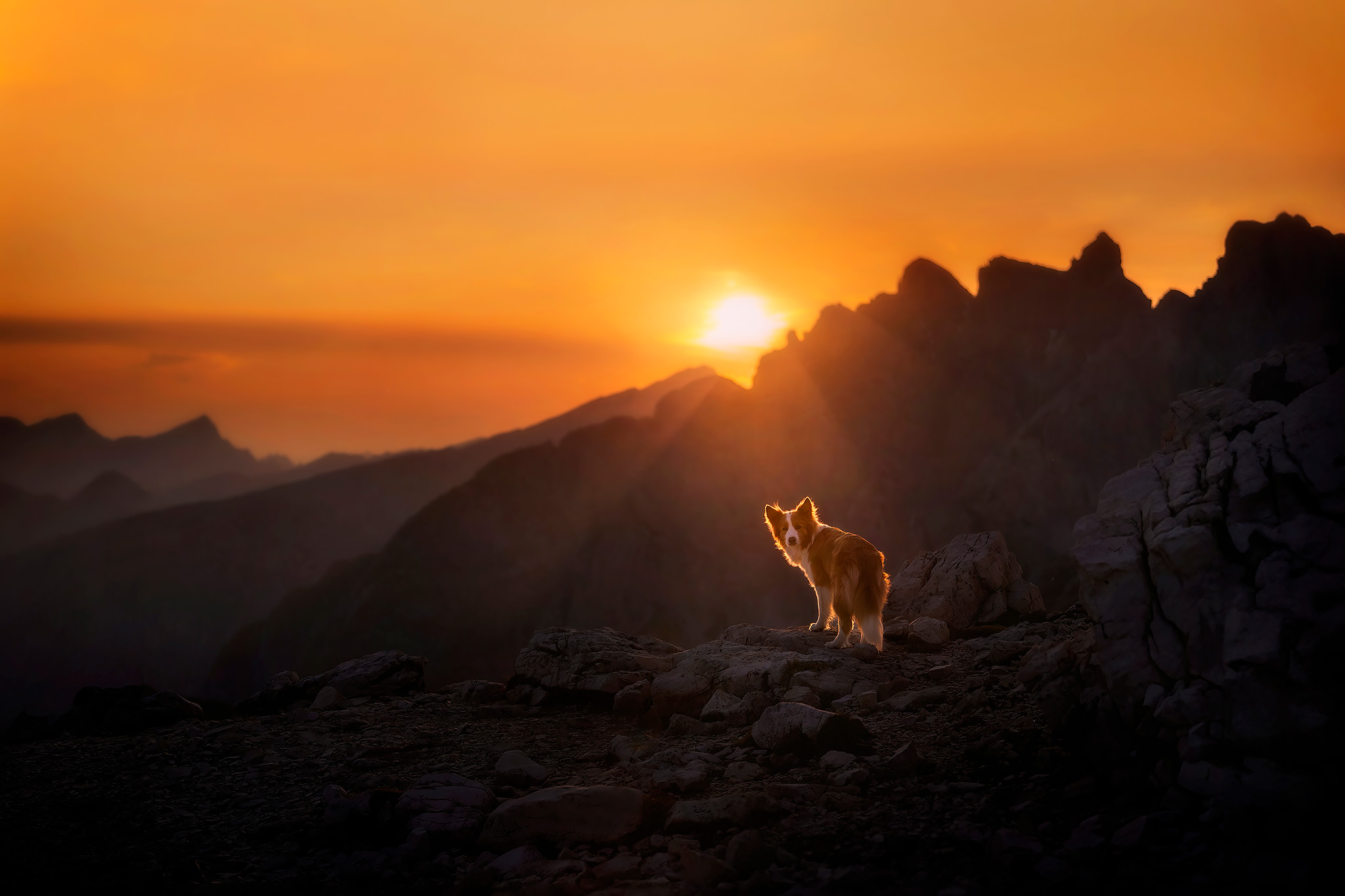 Sonnenuntergang in den Dolomiten